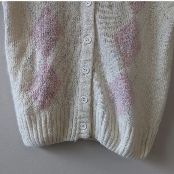 Vintage Argyle Silk Angora Blend Sweater Vest - Picture 6 of 12